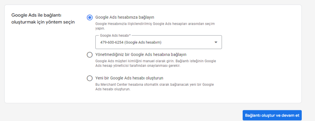 Google ads bağlantı yapma